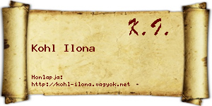 Kohl Ilona névjegykártya